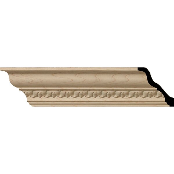 Ekena Millwork 2 3/8"H x 2 1/4"P x 3 1/4"F x 94 1/2"L Lanarkshire Carved Wood Crown Moulding, Maple MLD02X02X03LAMA - main